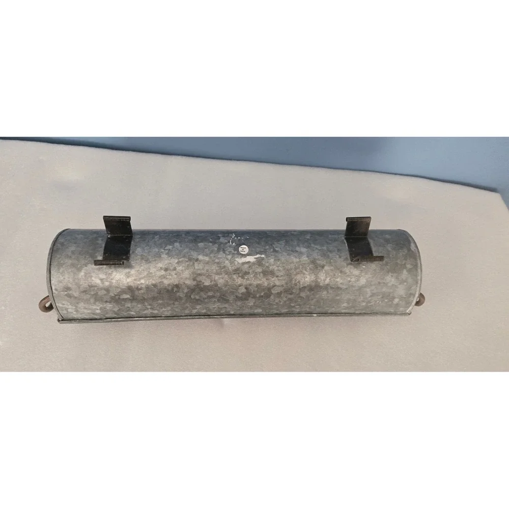 Rustic Galvanized Metal Trough Planter with Handles Farmhouse Centerpiece 22in